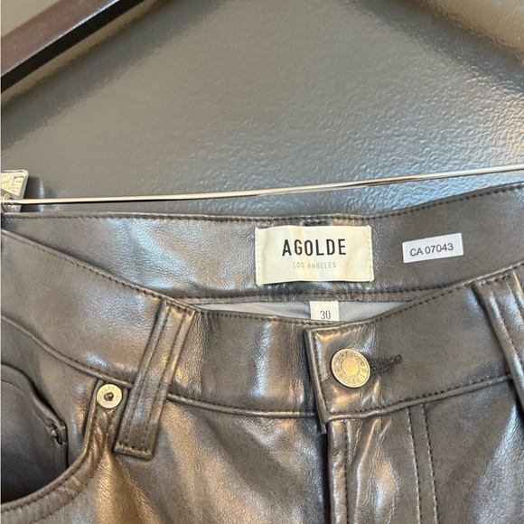 Agolde NWT 30 recycled leather dark gray Boot Cut Pants - Picture 7 of 17